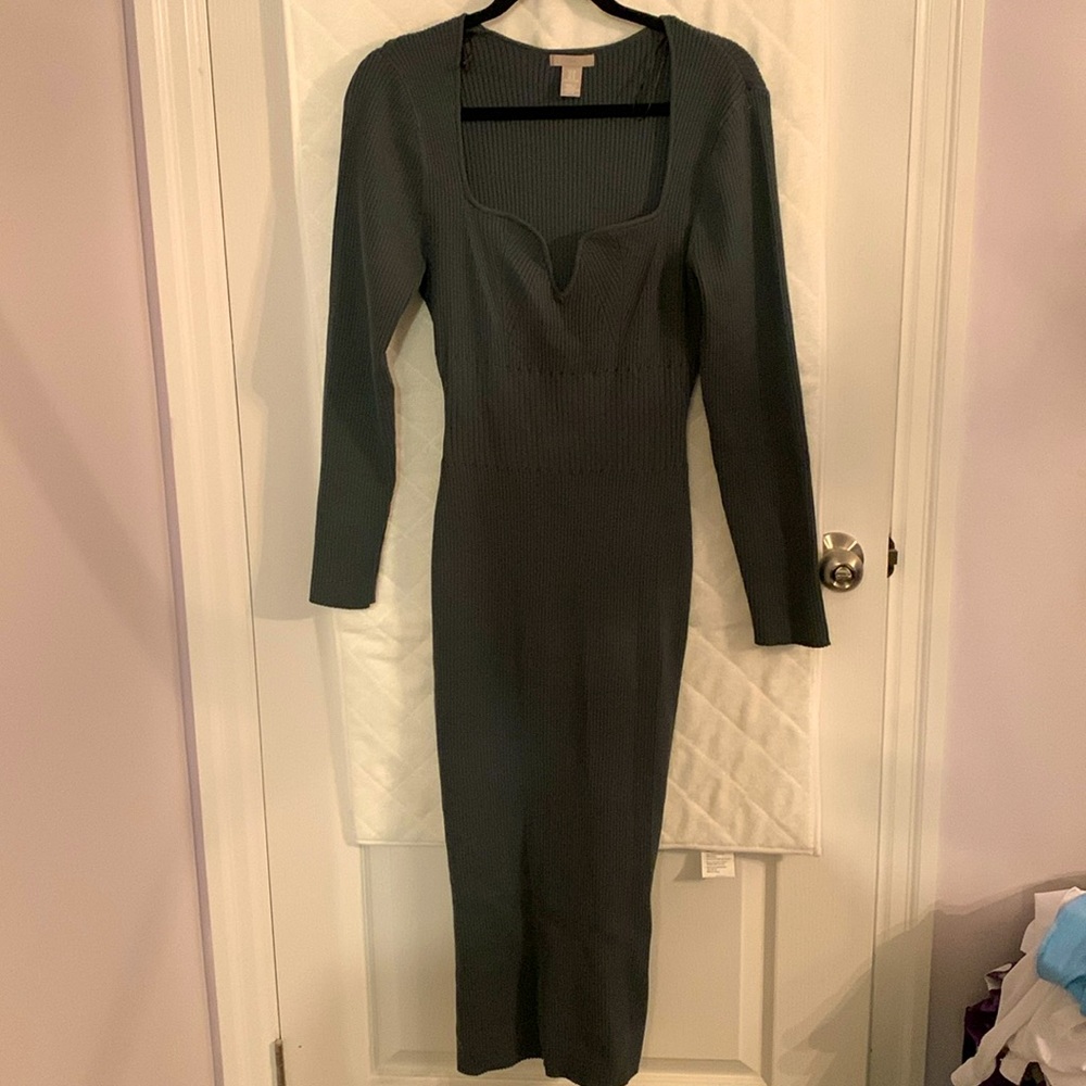 H&M MIDI sweater dress, olive green